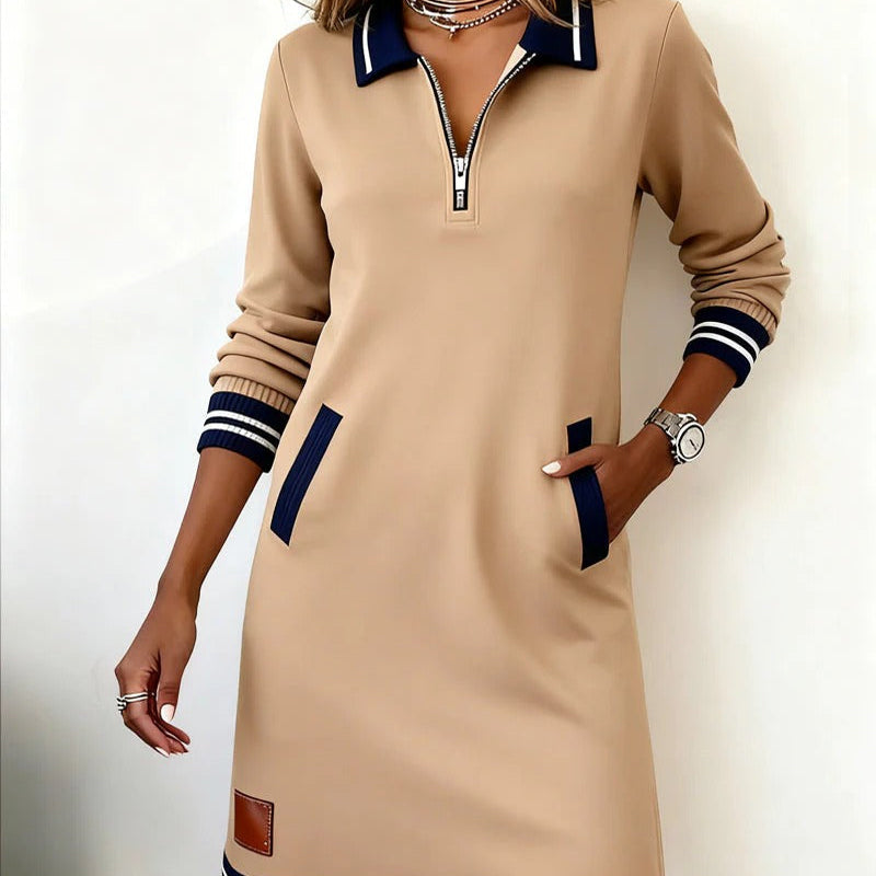 Chic | Lange Mouwen Katoenen Jurk