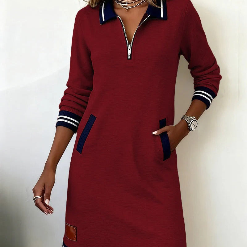 Chic | Lange Mouwen Katoenen Jurk