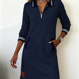 Chic | Lange Mouwen Katoenen Jurk